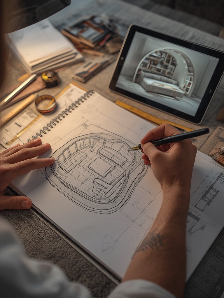 Curved furniture and architecture - Illustration 2