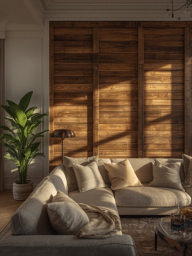 Reclaimed wood accent wall