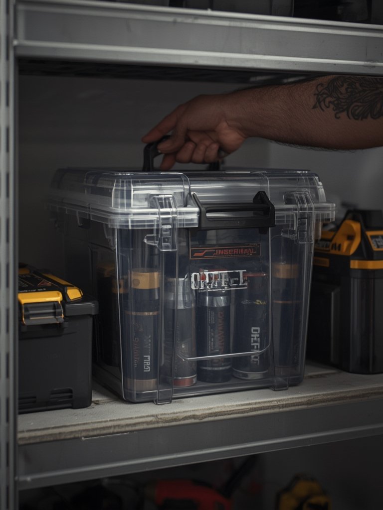 battery organizer in action