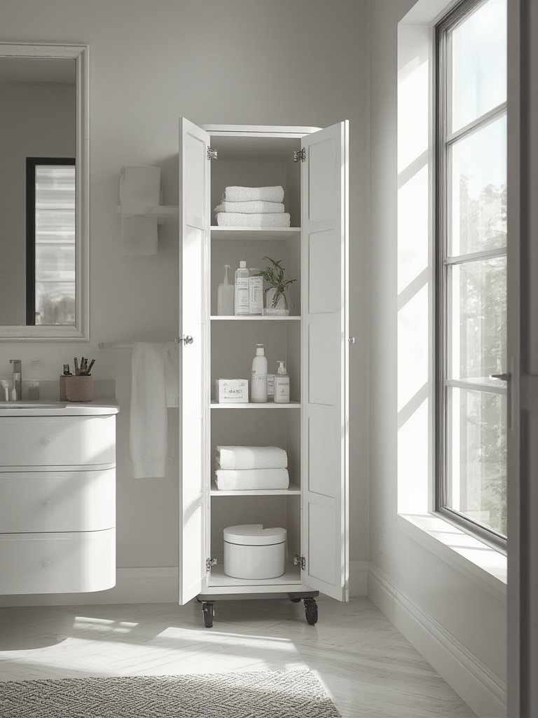 slim cabinet in action