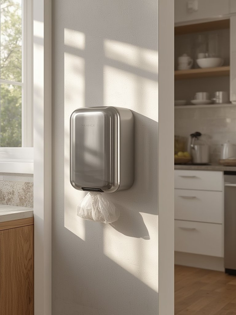 bag dispenser in action