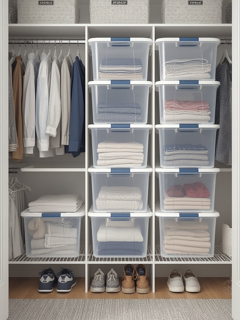 storage bins in action