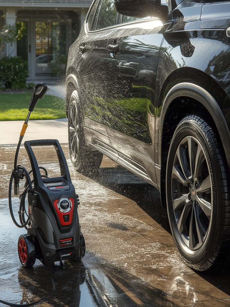 electric washer in action