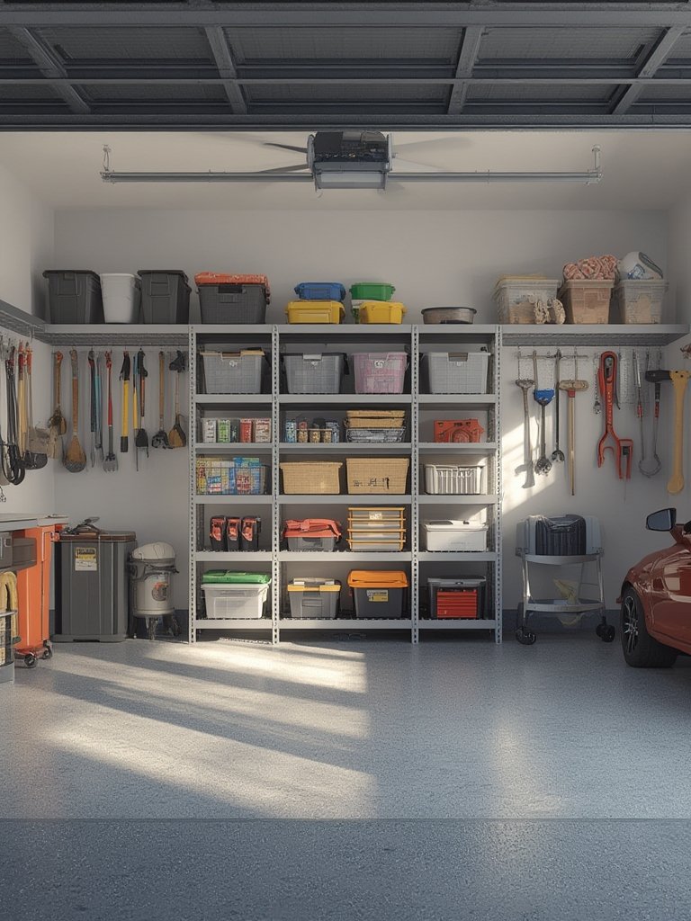 garage shelving in action