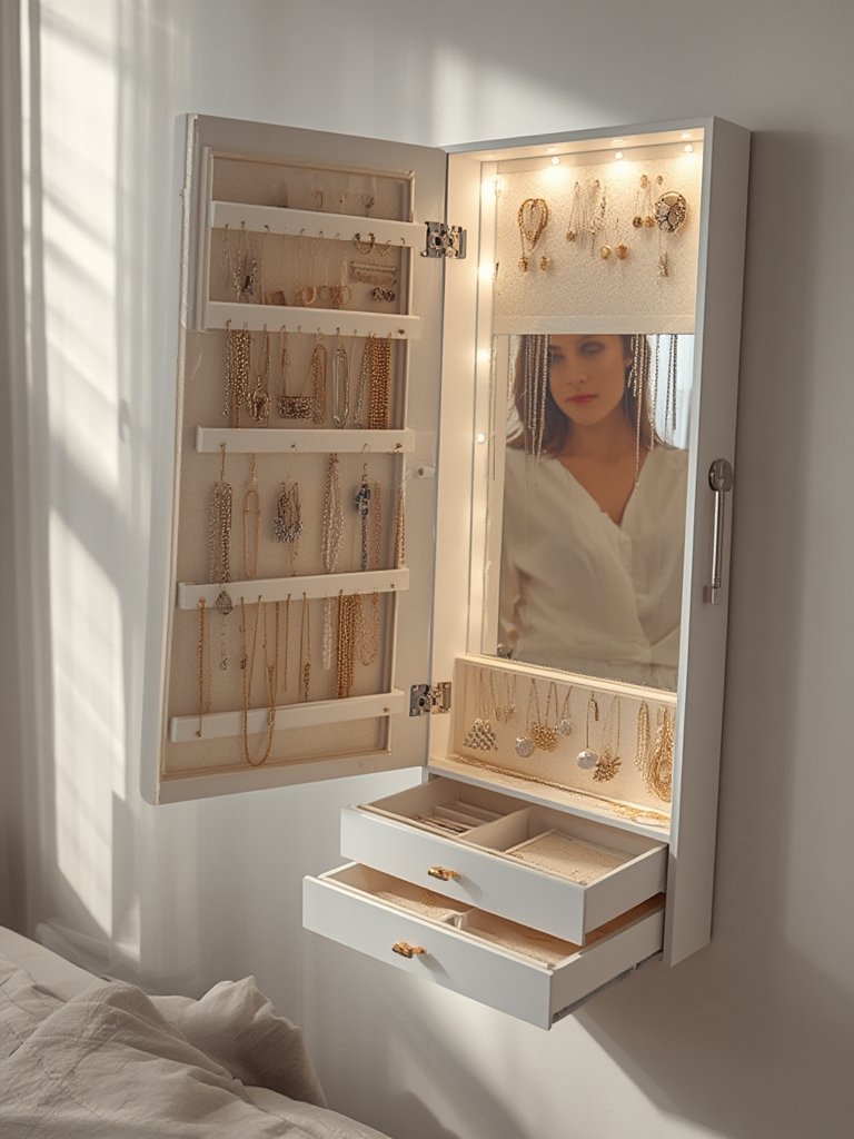 jewelry armoire in action