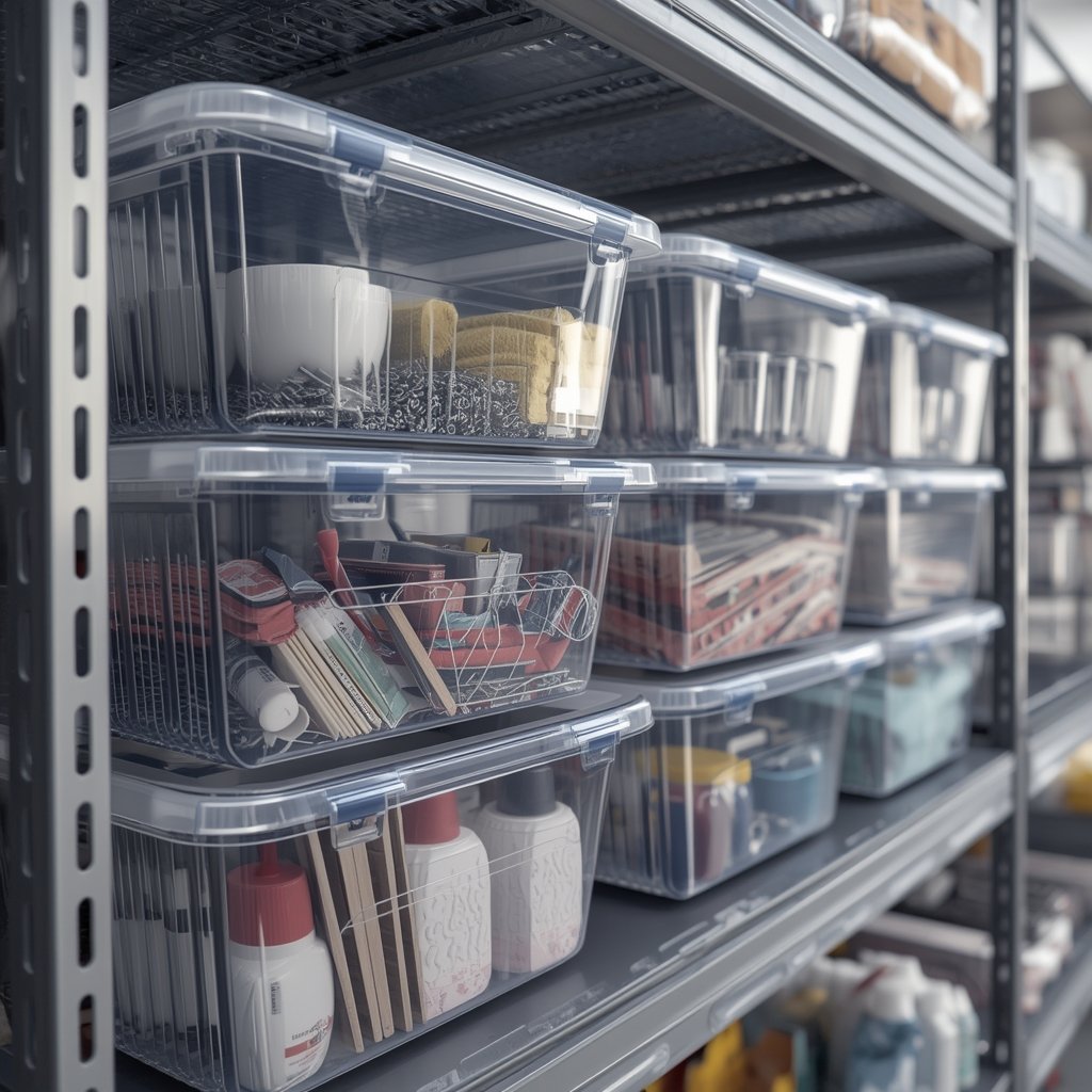 storage bins in action