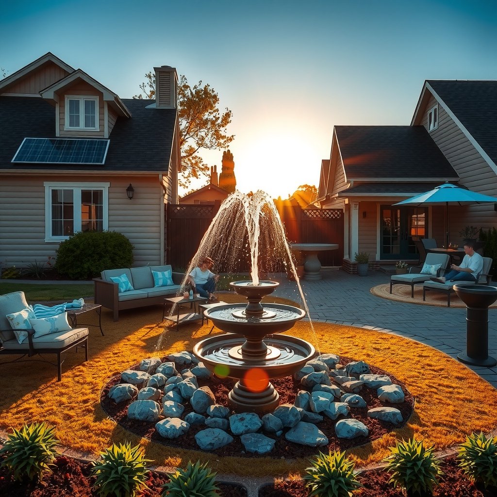 solar powered fountain - Illustration 3