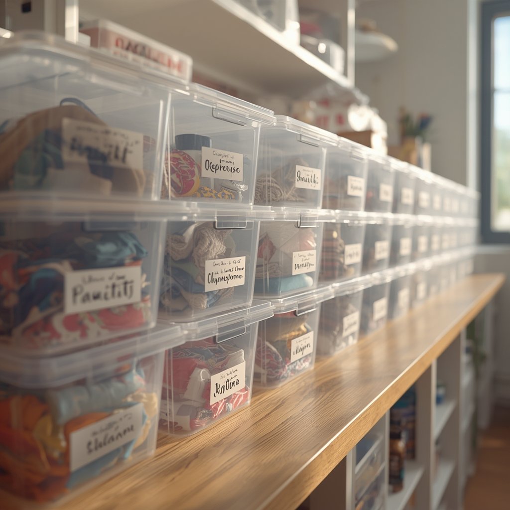 storage bins in action