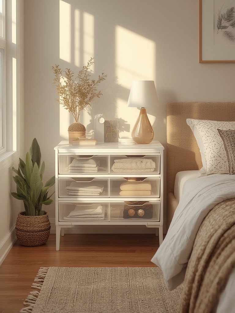 plastic drawers in action