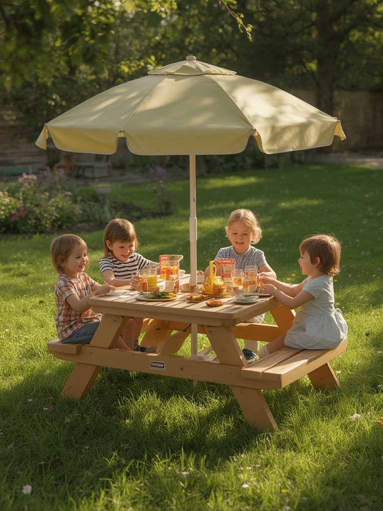 kids picnic in action