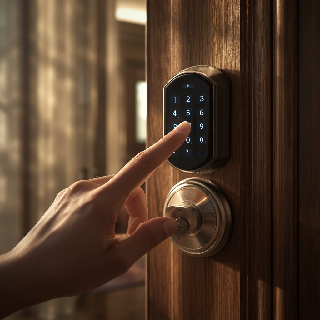 keyless deadbolt in action