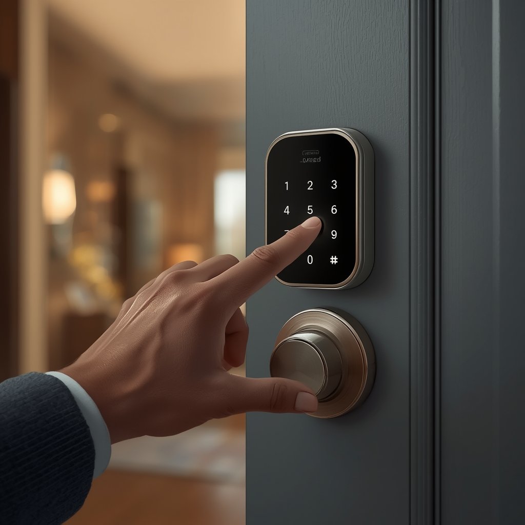 keyless deadbolt in action