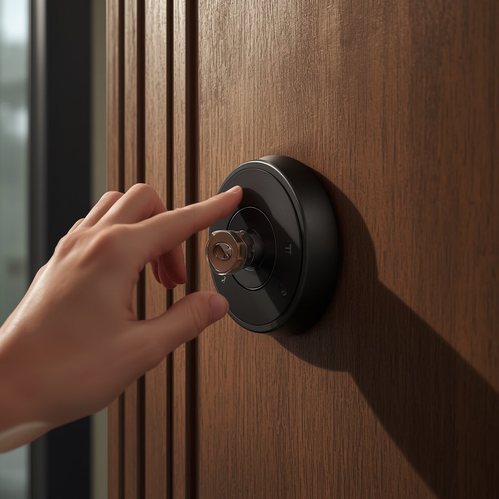 deadbolt lock in action