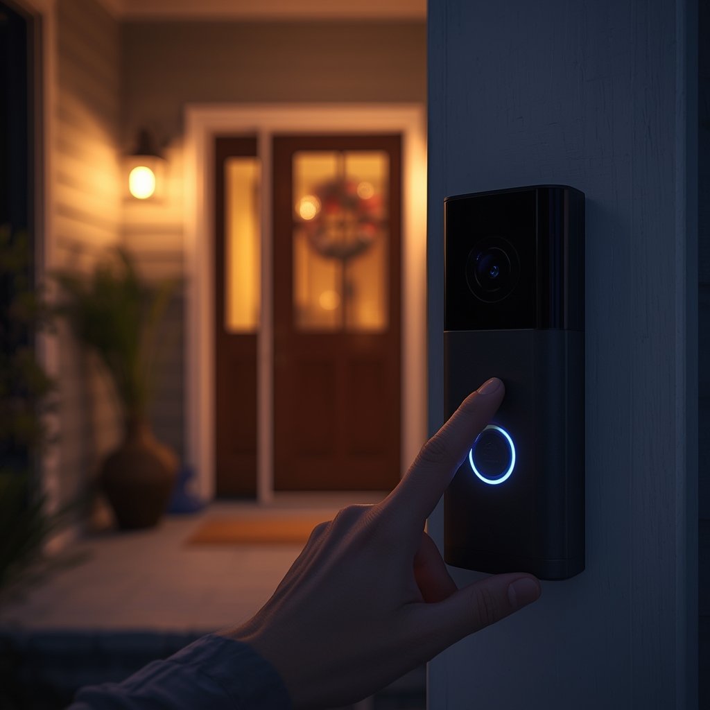 wireless doorbell in action